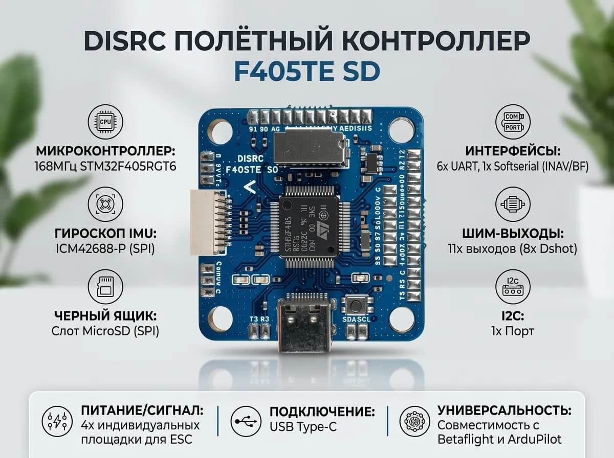 Полётный контроллер F405TE SD 1