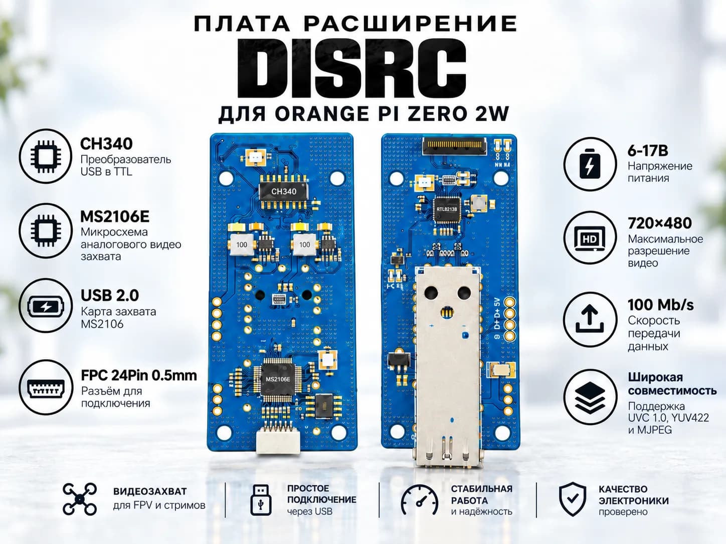 Плата расширение для ORANGE PI ZERO 2W